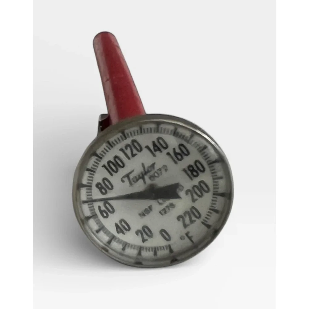 Taylor 6072 Analog Pocket Thermometer 0-220 F Red Sleeve NSF Stainless Steel